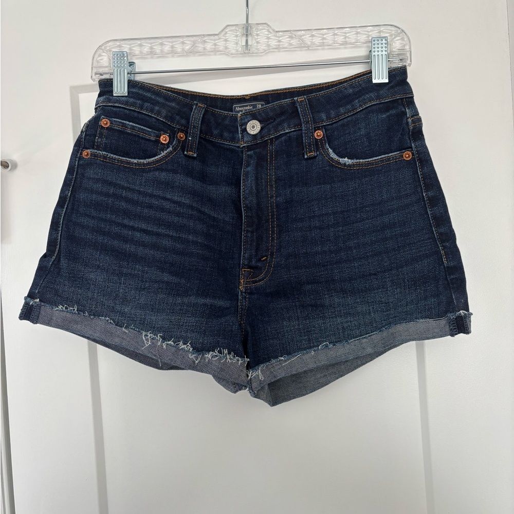 Abercrombie & Fitch Dark Blue Jean Shorts